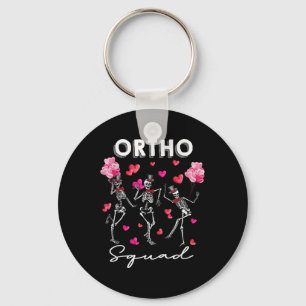 Dancing Skeleton Ortho Squad Orthopaedic Valentine Key Ring