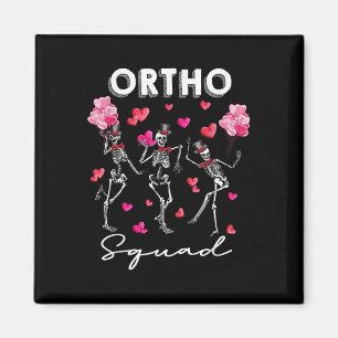 Dancing Skeleton Ortho Squad Orthopaedic Valentine Magnet