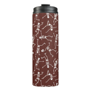 Dancing Skeleton Pattern Funny Spooky Halloween Thermal Tumbler