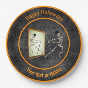 Dancing Skeleton Personalized Halloween Paper Plate