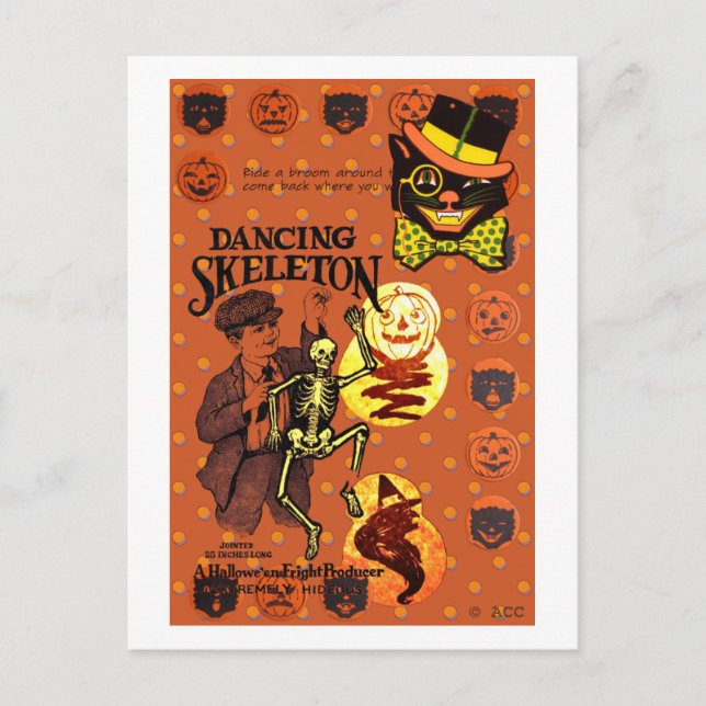 Dancing Skeleton Postcard (Front)