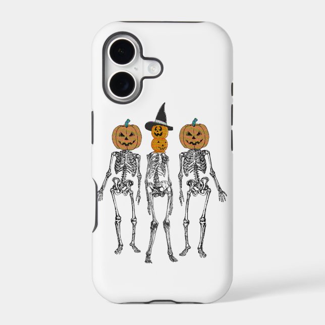 Dancing Skeleton Pumpkin Head Funny Halloween  (Back)