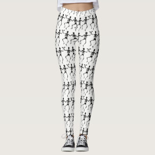 Dancing Skeleton Quartets Halloween Thunder_Cove Leggings