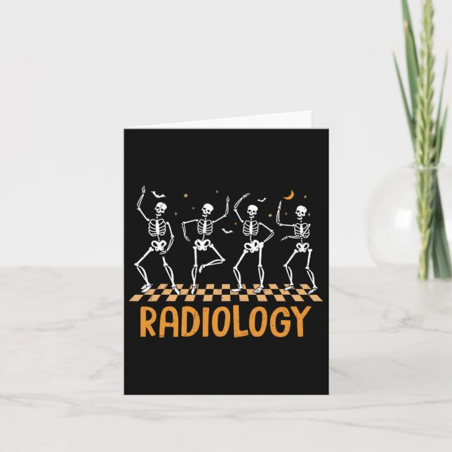 Dancing Skeleton Radiology Technician Xray Tech Ha Card (Front)