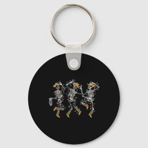 Dancing Skeleton Shirt For Women. Cowboy Skeletons Key Ring