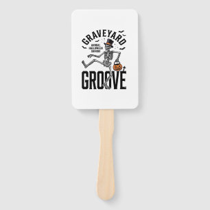Dancing Skeleton Shirt with Pumpkin Vintage Hallow Hand Fan