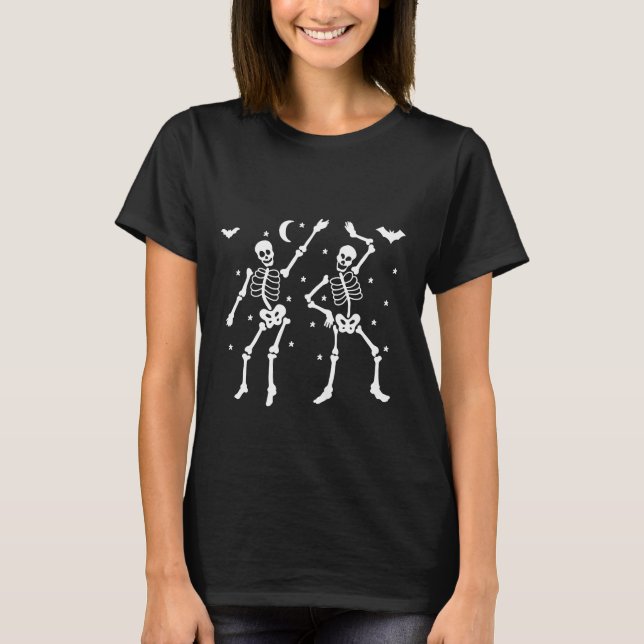 Dancing Skeleton Simple Halloween T-Shirt (Front)