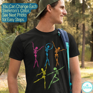 Dancing Skeleton spooky creepy funny Halloween T-Shirt