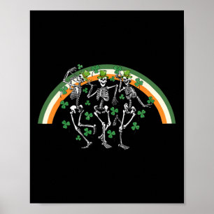 Dancing Skeleton St Paddy's Day Irish Beer Drinkin Poster