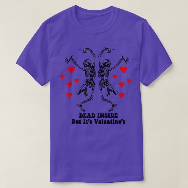 Dancing Skeleton Valentine's Day  T-Shirt (Design Front)