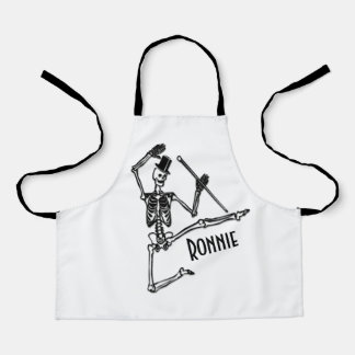 Dancing Skeleton with Name Apron