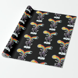 Dancing Skeleton Wrapping Paper   "Rainbow Dancer"