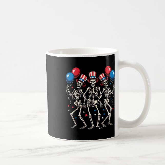 Dancing Skeletons 4th Of July Funny Independence D Coffee Mug (Right)