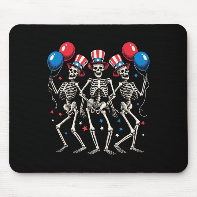 Dancing Skeletons 4th Of July Funny Independence D Mouse Pad (Front)
