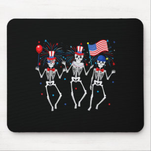 Dancing Skeletons 4th of July Funny Independence Mouse Pad