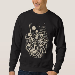 Dancing Skeletons Bones Under the Moon Wicca Wicca Sweatshirt