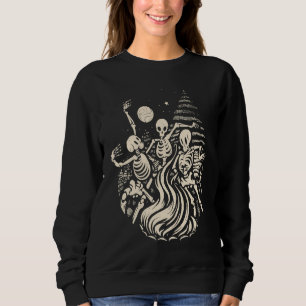 Dancing Skeletons Bones Under the Moon Wicca Wicca Sweatshirt