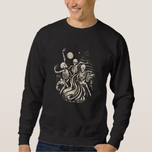Dancing Skeletons Bones Under the Moon Wicca Wicca Sweatshirt