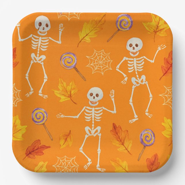 Dancing Skeletons, by Natasha Us   Paper Plate (Front)
