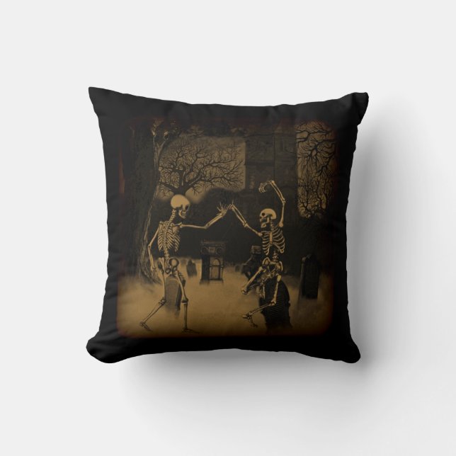 Dancing Skeletons Cushion (Front)
