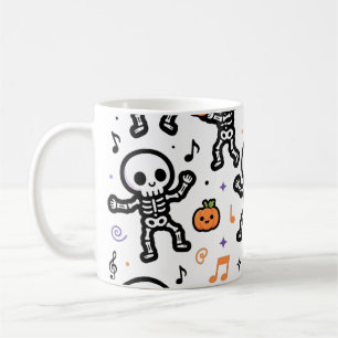 Dancing Skeletons Cute Halloween Party Pattern Coffee Mug