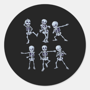 Dancing Skeletons Dabbing Skeleton Dab Boys Girls Classic Round Sticker