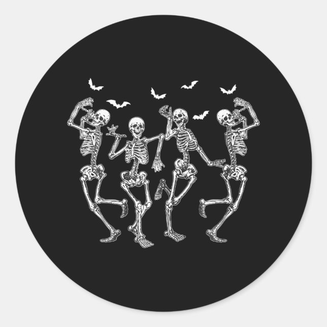 Dancing Skeletons Dance Challeng For Men Classic Round Sticker (Front)