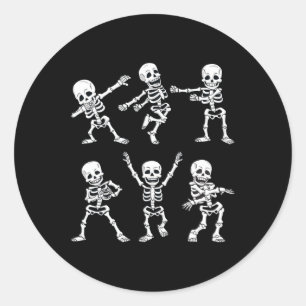 Dancing Skeletons Dance Challenge Boys Girl Kids H Classic Round Sticker