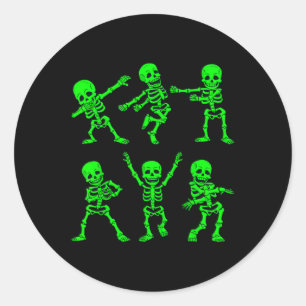 Dancing Skeletons Dance Challenge Girl Boys Kids H Classic Round Sticker