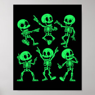 Dancing Skeletons Dance Challenge Girl Boys Kids H Poster