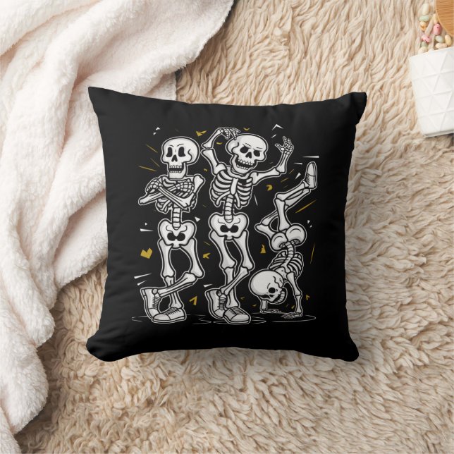 Dancing Skeletons Dance Challenge Halloween  Cushion (Blanket)