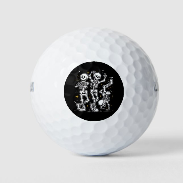 Dancing Skeletons Dance Challenge Halloween  Golf Balls (Front)