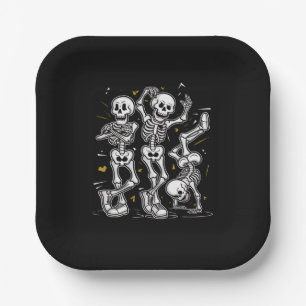 Dancing Skeletons Dance Challenge Halloween  Paper Plate