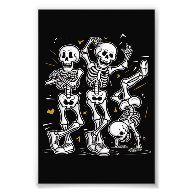 Dancing Skeletons Dance Challenge Halloween  Photo Print (Front)