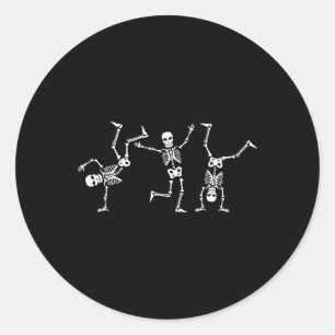 Dancing Skeletons Dance Challenge Halloween Scary  Classic Round Sticker