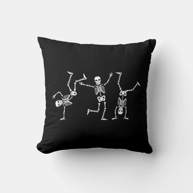 Dancing Skeletons Dance Challenge Halloween Scary  Cushion (Front)