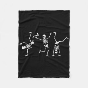 Dancing Skeletons Dance Challenge Halloween Scary  Fleece Blanket
