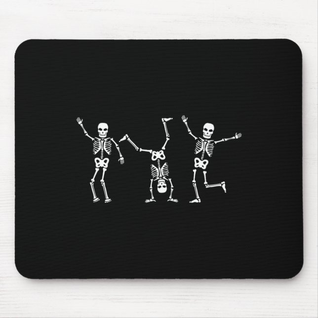 Dancing Skeletons Dance Challenge Halloween Scary  Mouse Pad (Front)