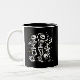 Dancing Skeletons Dance Challenge Halloween Two-Tone Coffee Mug