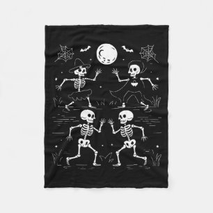 Dancing Skeletons Dance Challenge Kids Halloween Fleece Blanket