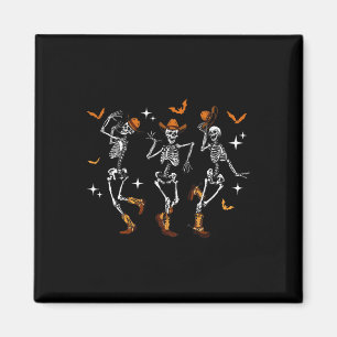 Dancing Skeletons Dance Cowboy Western Halloween C Magnet