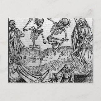 Dancing skeletons, 'Dance of Death' Postcard