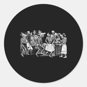 Dancing Skeletons Day Of Dead Dia De Los Muertos  Classic Round Sticker