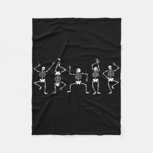 Dancing Skeletons Fun Halloween Pumpkin Spice Witc Fleece Blanket