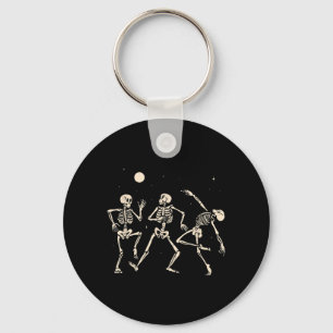 Dancing Skeletons Funny Halloween Skeleton Dancing Key Ring