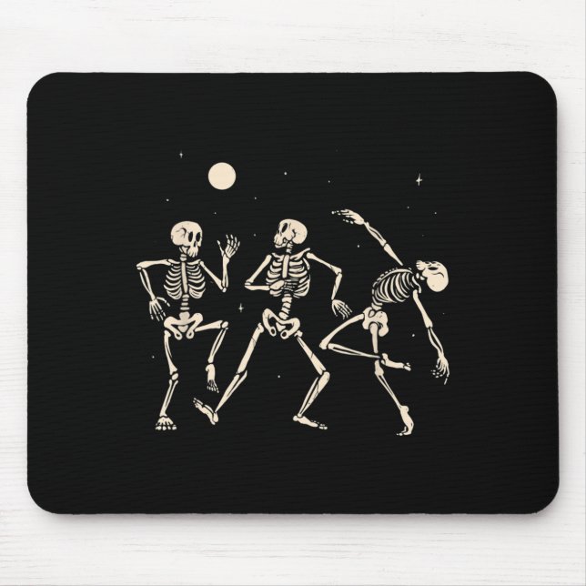 Dancing Skeletons Funny Halloween Skeleton Dancing Mouse Pad (Front)
