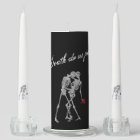 Dancing Skeletons Goth Wedding Candles