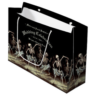 Dancing Skeletons Gothic Wedding Large Gift Bag