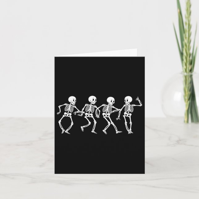 Dancing Skeletons Halloween Costume  Card (Front)