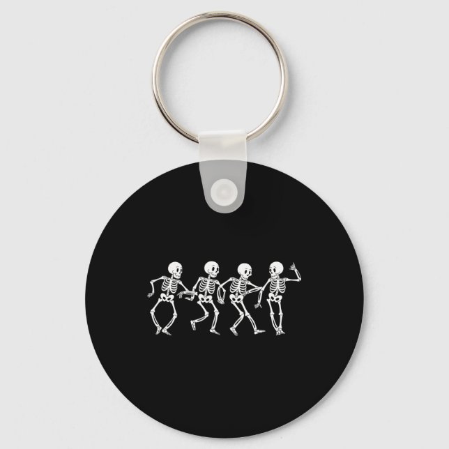 Dancing Skeletons Halloween Costume  Key Ring (Front)